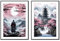 MJ-Graphics | Poster Set Japan Samurai Bushido Wohnzimmer & Schlafzimmer | 2x Din A3 300g Qualitätsdruck | Meditation Zen | Rosa-Blau Wanddeko ohne Rahmen