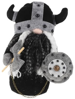 Abaodam Wikinger-Puppe Weihnachtsdekorationspuppe Dekorativer Zwergschmuck Zarte Zwergenpuppe Vintage Wikingerpuppe Gladiator-elf-Ornament Wohnkultur Kind Schweden Empfindlich Stoff