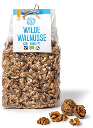 PAKKA - Bio Fairtrade Walnusshälften Walnusskerne helle Hälften 1kg, rohe wilde Bergwalnüsse, wildgesammelt, halbe Walnüsse direkt von Kleinbauern aus Samarkand in Usbekistan, Öko, vegan 1000g