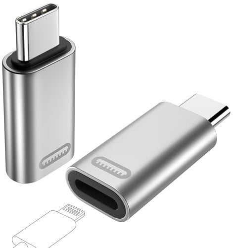TiMOVO Lightning Female to USB C Male Adapter,Lightning to USB C Adapter Converter with 35W Fast PD Charger & Data Transfe for iPhone 15/16/Pro/Pro Max/Plus,iPad Pro/Air USB-C Adapter, Silver