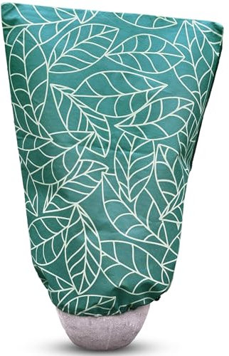 Lot de 4 Housse Hivernage 60x80 CM | Vert Sac de Protection pour Plantes Exterieur Contre Le Froid et Le Gel | Avec Cordon de Serrage et Zipper Voile d'hivernage | Pour Arbres, Plantes et Arbustes