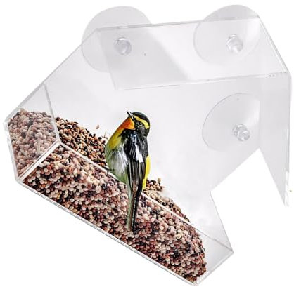 AUklOPVZZ Window Bird Feeders Watching Birds Up Close Without Disturbing Window Bird Feeders With Strong Suction Cups Acrylic, 3