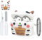 Hülle für AirPod 4 Cartoon-Design， Cute Fun Cow Design Skin Soft Silicone AirPods Cover Case ，für Jungen Mädchen Frauen - Bubble Tea Kuh