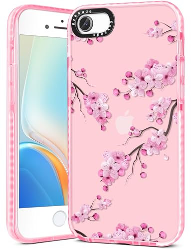 Kokaade for iPhone 7/8/SE Case for Women Girls - Cute Kawaii Peach Blossom Design Fashion Phone Cover Girly TPU Funda for iPhone 7/8/SE