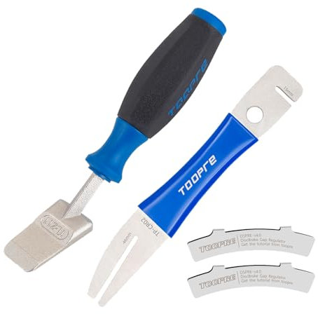 TIKBRO Hydraulic Piston Press for Bicycle Disc Brakes Repair Tool Kit 4 Piece Set Rotor Truing Fork Rotor Adjustment Tool Disc Brake Gap Regulator Bike Disc Alignment Tool