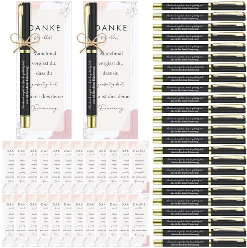 Nezyo Glücksstift Kugelschreiber Geschenke für Kollegen Abschiedsgeschenk Dankeschön Geschenke mit Karten für Kollegin Büro Arbeit(24 Sets)