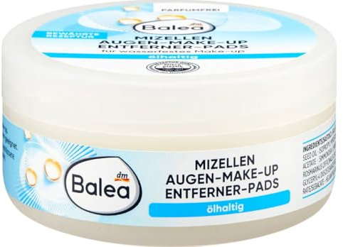 Balea Cotons Démaquillants Micellaires Pour Les Yeux, à l'Huile de Jojoba - 50 Disques - Sans Parfum - Démaquillant Waterproof