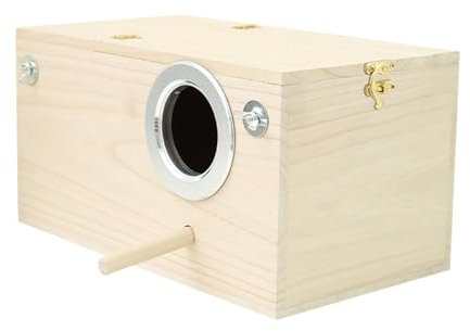 Nymphensittich-Nistkasten – Vogelkäfig-Nistkasten aus Holz, für drinnen und draußen, für Papageien, Lovebirds und kleine Vögel mit Lebensräumen für Garten und Vogelschutz