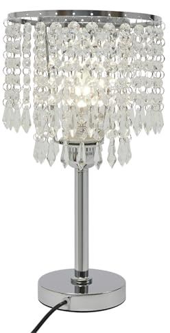 vinnyooc 220v Led Kristall Tischlampe Nachttischbeleuchtung 100 W Tischlampe E27 GlüHbirne Glas-Tischlampe Kristall Tischlampe Heimtischlampe Lampenschirm Runder Wohnzimmer Schlafzimmer Esszimmer
