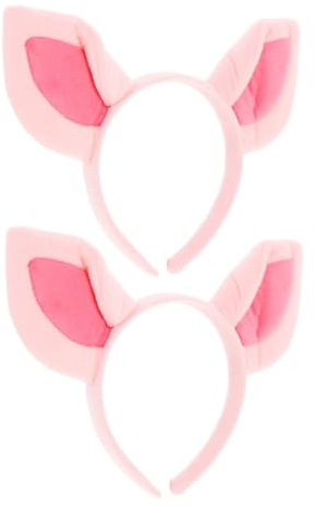 SOPOTUTU 2pièces -tête Oreilles Animaux Peluche Cochon Coiffe De Déguisement Pour Garçon Fille Accessoire De Costume De Fête Décorations Halloween