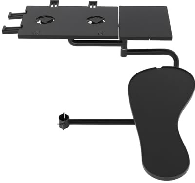 Oxylonty Freestanding Mobile Keyboard Tray, Adjustable Laptop Holder Mount Chair Keyboard, Multifunctional Full Motion Chair Clamping Keyboard for Workstation Video Gaming