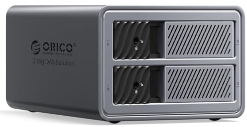 ORICO Hard Drive Enclosure 2 Bay USB 3.0 per SSD da 2,5/3,5 pollici HDD fino a 44TB Compatibile con MacOS e Windows (lega di Alluminio)-9828U3