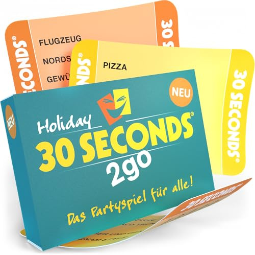 DENKRIESEN 30 Seconds 2go Urlaubs Edition | Ratespiel mit Urlaubsbegriffen | Kartenspiel für 3+ Spieler ab 12 Jahren mit 570 Urlaubsbegriffen, ideal für Reisen, Partys und den Spieleabend.