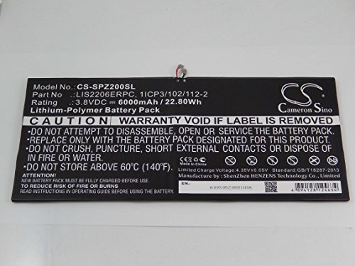 vhbw Akku kompatibel mit Sony Xperia SGP511, SGP512, SGP521, SGP541, SGP551, SOT21 Tablet Pad (6000mAh, 3,8V, Li-Polymer)