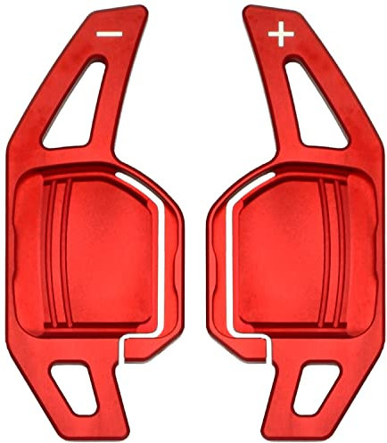 Overdrive-Racing Schaltwippen Verlängerung Kompatibel mit Audi A1 A3 S3 A4 S4 RS4 A5 S5 RS5 A6 A6 S6 RS6 A7 S7 RS7 A8 S8 Q3 Q5 SQ5 Q7 DSG S-Tronic Alu Rot Typ-A Shift Paddles Shifter Extensions