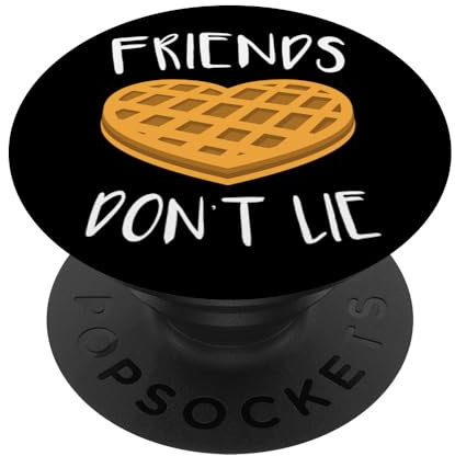 PopSockets Friends Don't Lie T-Shirt Lustige Waffel Telefon Griffe PopSockets PopGrip: Ausziehbarer Sockel und Griff für Handys/Tablets mit Tauschbarem Top