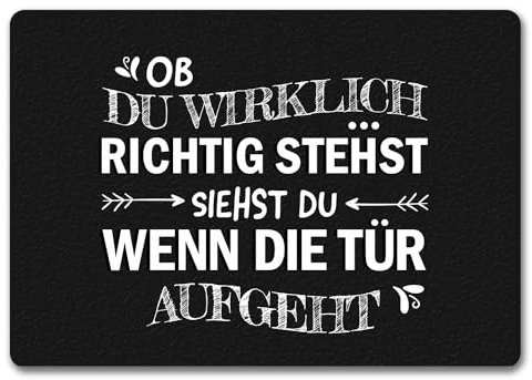 trendaffe Ob du wirklich richtig stehst Fußmatte randlos mit Motiv