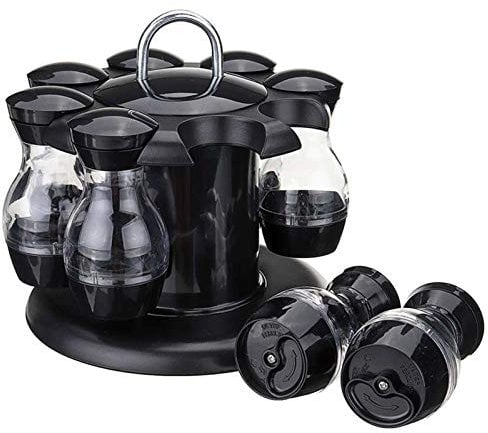 portaspezie 16Pcs Ampolliera 360 Rotating Spice Jar Rack Kitchen Cruet Condimento Bottiglia del caffè dello zucchero Seal vaso contenitore Rack (Size : 8 Jar)