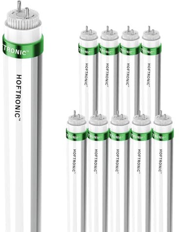 HOFTRONIC - 10er Set LED Röhre 60cm 9 Watt 1440 Lumen 160lm/W Super Bright T8 G13 LED Leuchtstoffröhre Flimmerfrei Kaltweiß 6000K Tube Röhrenlampe Lebensdauer: 50.000 Brennstunden 5 Jahre Garantie