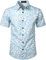 JOGAL Chemise hawaïenne à manches courtes en coton pour homme, Ciel rose bleu, XXXL