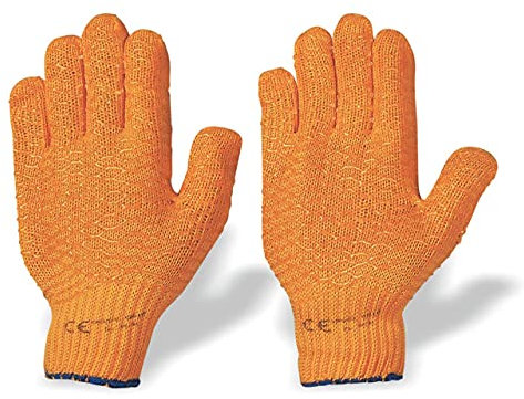 STRONGHAND Strick-Handschuhe CRISS CROSS - orange - Gr. 9 (12, 9)