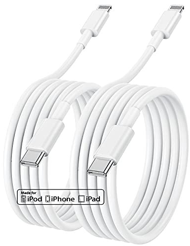 iPhone 14 13 Fast Charger Cable 2M 2Pack,[Apple MFi Certified]USB C to Lightning Cable for iPhone 14 Pro Max/13 mini/12Pro/11/XS/XR/8/iPad/AirPod, Type C Port Support Quick iPhone Charging Lead 6 Foot
