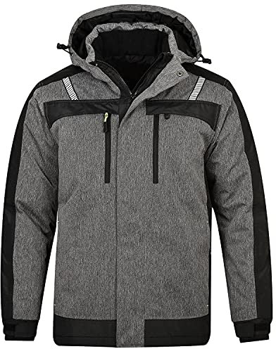 BWOLF OLYMPIA Arbeitsjacke Herren Winter Herren Winter Wasserdichte Winddichte Winterjacke Arbeitsjacke Warme (Grau, L)