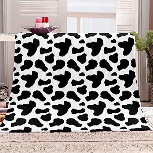 YTHSFQ Kuscheldecke Flanell Decke, Kuhfleck Kuschelige Decke Mikrofaser Fleecedecke Super Weich Flauschig Wohnzimmerdecke Sofadecke 130x150 cm