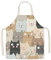 Eyands Kochschürze für Kinder - Kochschürze aus Leinen mit niedlichem Muster, Kochschürze mit Gartenmalerei, Cat., 80–140 cm (31.5–55.1 inches)