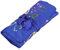 KYEYGWO Stickerei Reise Schmuckrolle mit Blumen und Vogel Stickerei, Chinesischer Schmuck Organizer Tragbare Rollenbeutel Schmucktasche für Halsketten Ring Armband Aufbewahrung, Blau