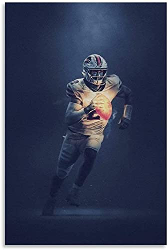 GPEIHANG GemäLde Auf Leinwand American Football Spieler Nathan Peterman Star für Wohnzimmerdekoration Wandkunst Malerei Poster Druckt Bilder 23.6x35.4(60x90cm) Kein Rahmen
