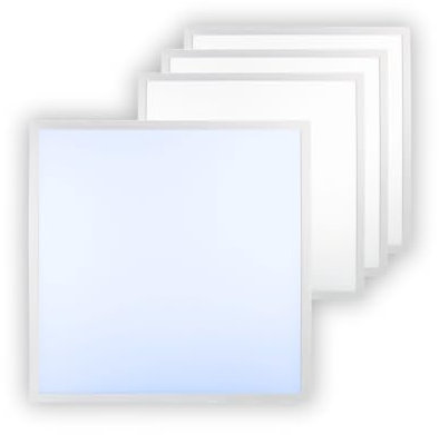 ENOVALITE 4x LED Panel 62x62 cm - 36W 6000K Kaltweiß 3600lm flimmerfrei - flache Einbauleuchte für Rasterdecke - LED Deckenleuchte Rasterleuchte Paneele - mit 230V Marken-Netzteil - 620x620x9mm