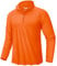 KEFITEVD Mens Outdoor UPF 50+ Top Summer Hiking T Shirt Long Sleeve Sun Protection Tops with 1/4 Zip,FL Orange,XL