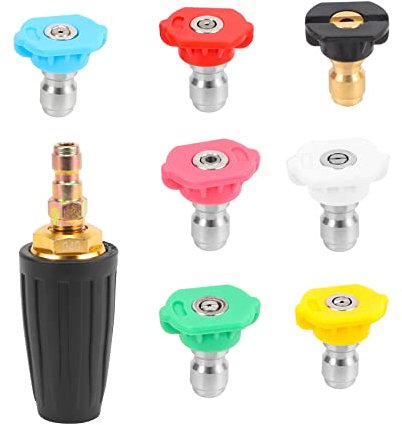 Povxlum Ugello Turbo per Idropulitrice, Ugello Rotante e 7 Punte, Attacco Rapido 1/4 Pollici, 4000 PSI