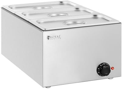 Royal Catering RCBM_GN1/3_1 Bain-marie professionnel 640 W 3 x GN 1/3 Bain-marie inox