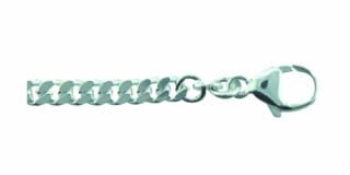 Damen 925 Silber Flach Panzer Armband 19 cm Ø 4 mm