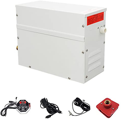 ALSUP 3KW Commercial Self-Draining Steam Generator Shower System Home Steam Bath Spa Generator 30 min to 12 Hours with Auto Drain 95-131℉ for Suitable Space Heating 3 m³/105 Cubic Feet