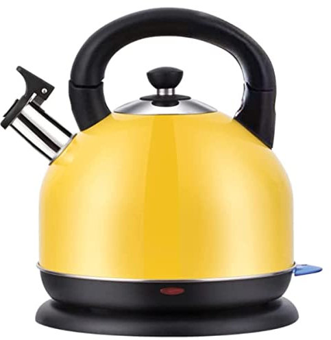 FairUo Kettles,Cordless Kettle 1500W, Kettles, 304 Grade Stainless Steel 2L/Anti-Drying Water Kettle, Used for Family Outings/Yellow/23 * 25 * 27Cm