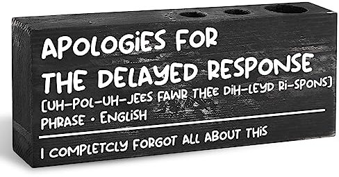 Rustic Wooden Pencil Holder for Home Office - Funny Desk Organizer Gift for Coworker, Men, Women - WWBDESK9