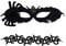 JewelryWe Schmuck 2pcs Spinnenmaske Choker Halskette Set Damen Schwarz Gothic Spitze Maskerade Spinne Augenmaske Venezianische Maske Schlange Halsband Kropfband Kette Kostüm für Halloween Cosplay