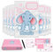 Mumi's bustine corredino neonato ospedale con elefantino, 8 bustine 38x25 per cambi e accessori, con etichette cartolina dei ricordi e pennarello inclusi IDEA regalo per nuove mamme(rosa)