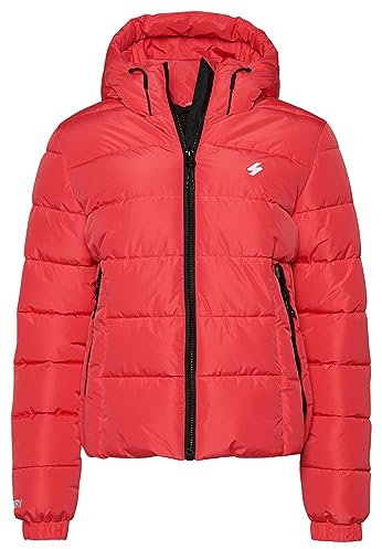 Superdry Hooded Spirit Sports Puffer Jacke für Damen, Rosa (Active Pink), 40