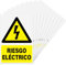 YIKIADA Pegatina Riesgo Eléctrico rectángulo - Señal Peligro Eléctrico Adhesiva 10x15cm - 10ud