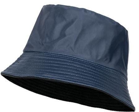 QILZO Faltbarer wasserdichter Regenhut Größe S - 55CM, Fischerhut, Kappe für Damen und Herren, Kappe mit Innenfutter, ideal für Wandern, Outdoor-Sport (Blau)