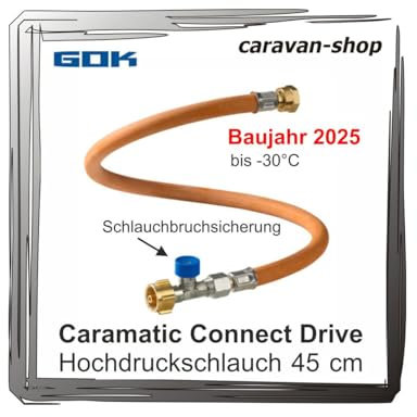 Hochdruckschlauch Caramatic ConnectDrive 450mm G.12 Schlauchbruchsicherung GOK Zweiflaschenanlage Gasregler Propan Butan