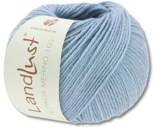 Frida's Wollhaus Lana Grossa 50 g Landlust Alpaka Merino 160 Wolle Stricken 26 Farben (430 | Himmelblau)