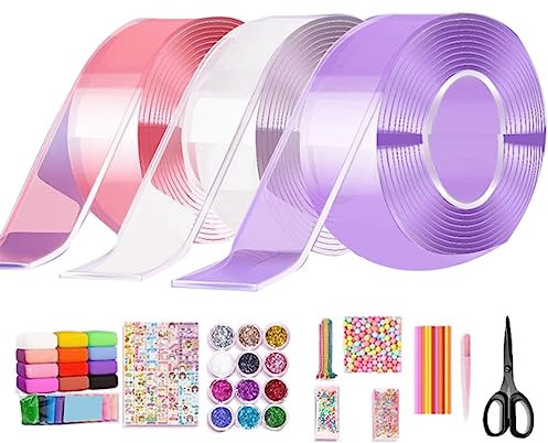 Sarpoer Kinder-Luftblasen-Set, Nano-Klebeband, Seifenblasen-DIY-Set, Elastisches Nano-Luftblasen-Klebeband, Party-Geschenk, Doppelseitig Klebender Nano-, Squishy