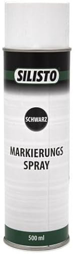 SILISTO 1x Markierungsspray 500 ml - schwarz - Markierungsfarbe Kreidespray Markierspray Bodenmarkierung - Farbspray - Sprühfarbe - 360° Sprühdose