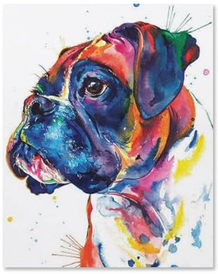 Jigsaw Puzzle 1000 Pieces for Adults,watercolor boxer dog,Teens Boys Girls Puzzles Difficult Challenging Puzzle for Party Games Kids Family Friends(38x26cm)-F73