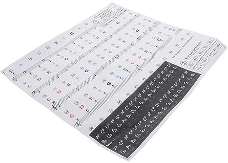 Toyvian Beginner Piano Keyboard Stickers Keys Note Overlay for Electronic Keyboard